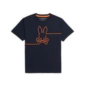 Psycho Bunny Kids Chester Embroidery Graphic Tee - Navy