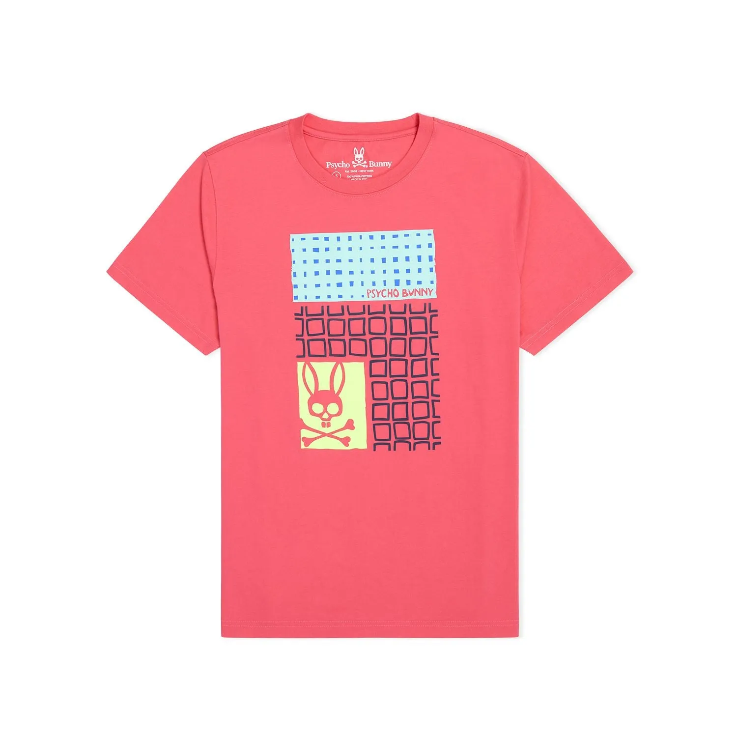 Psycho Bunny Mens Bevans Graphic Tee - Azalea Pink