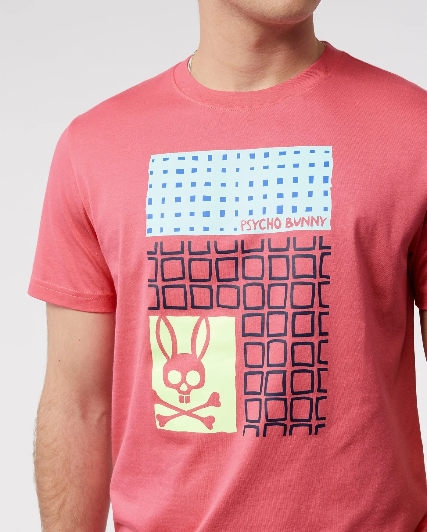 Psycho Bunny Mens Bevans Graphic Tee - Azalea Pink