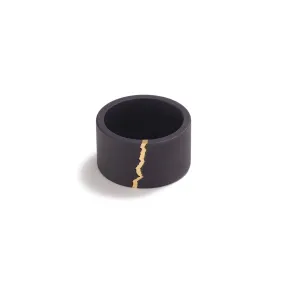 Rectangular Crackle Band with Gold ~ 13mm