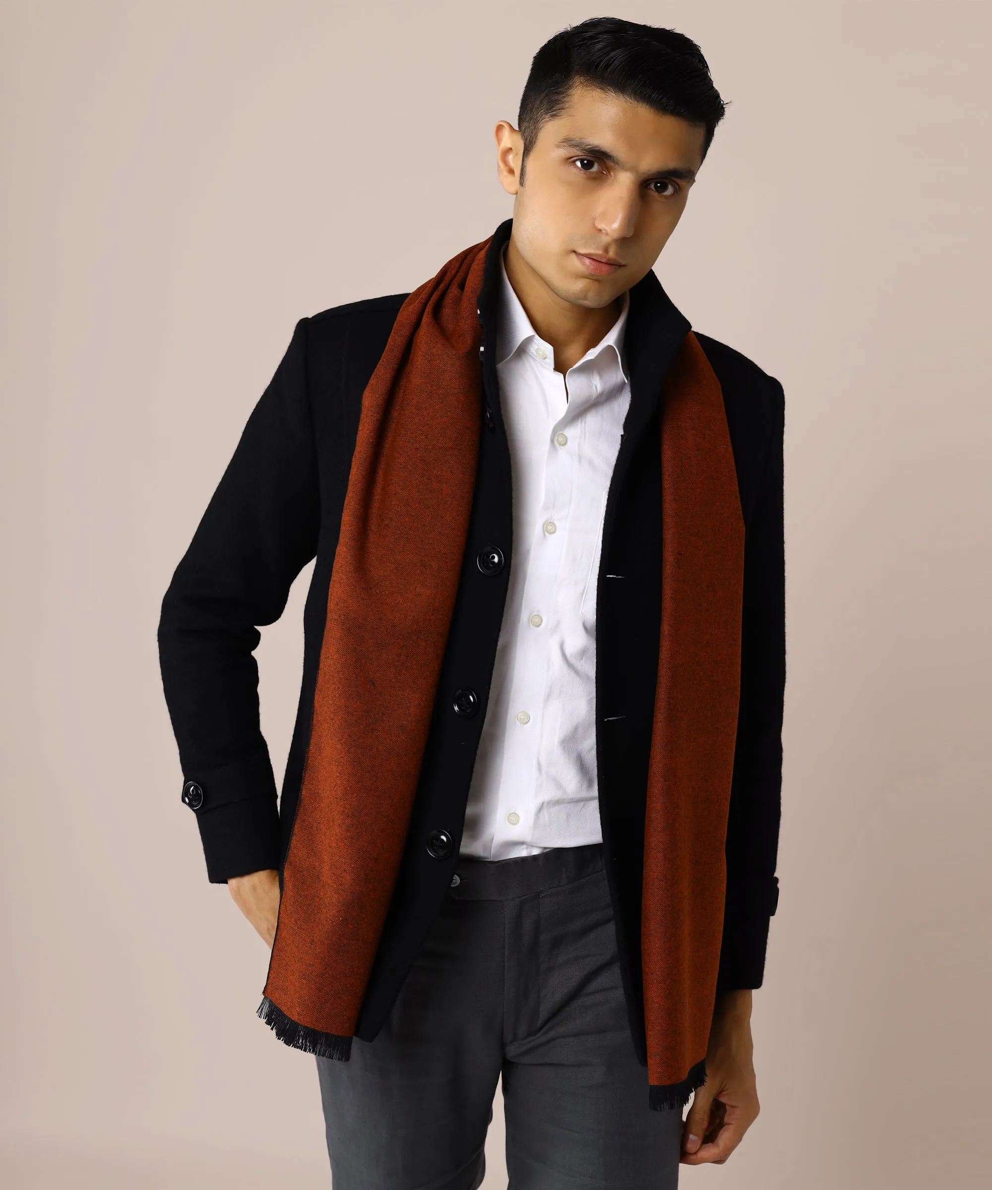 Rust Tweed Scarf