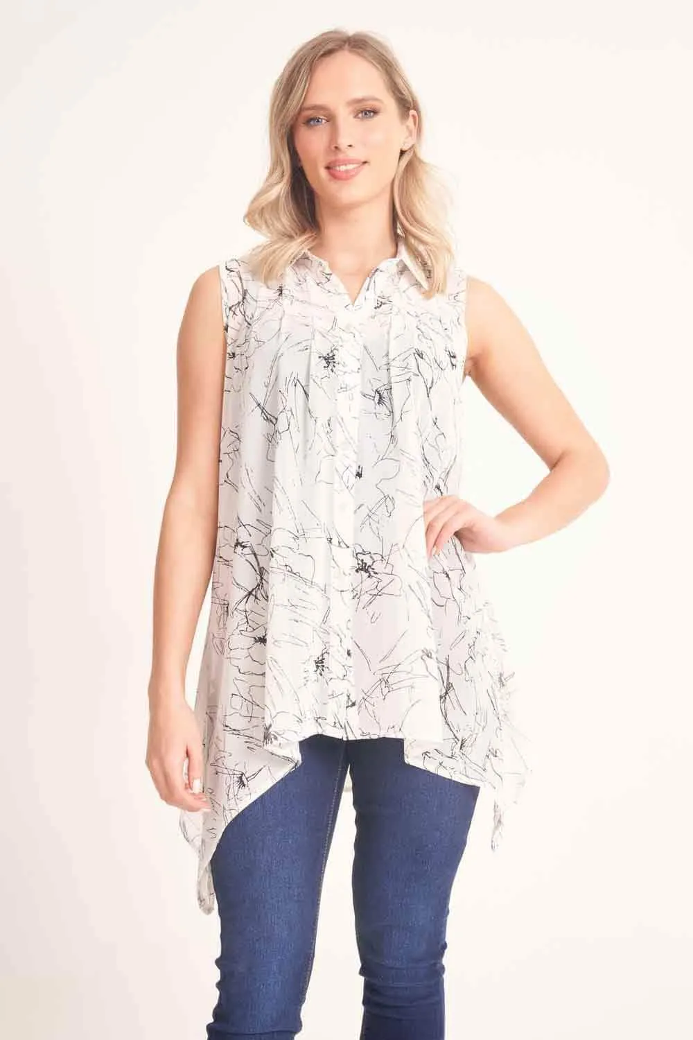 Saloos Floral Print Button-Through Shirt