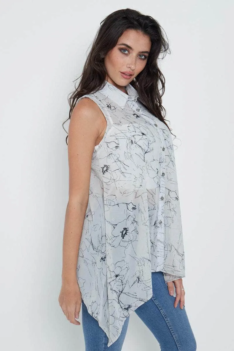 Saloos Floral Print Button-Through Shirt