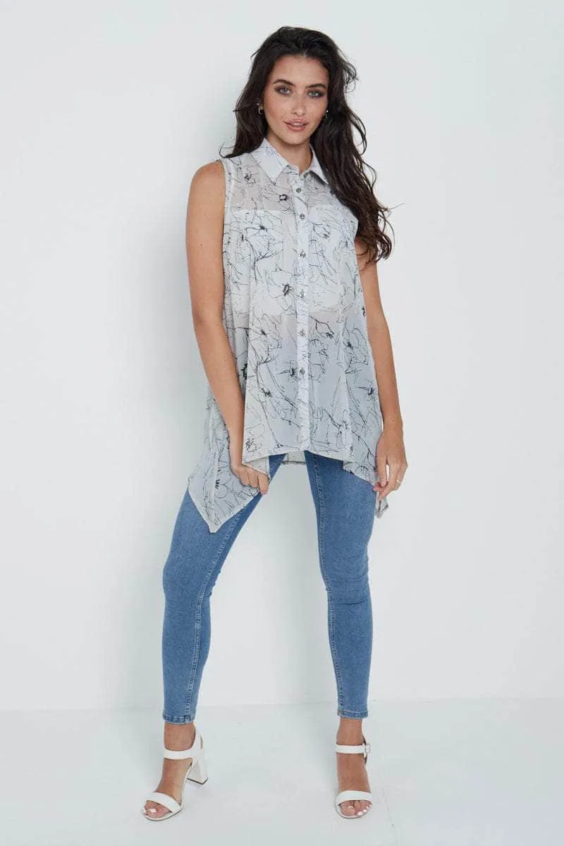 Saloos Floral Print Button-Through Shirt