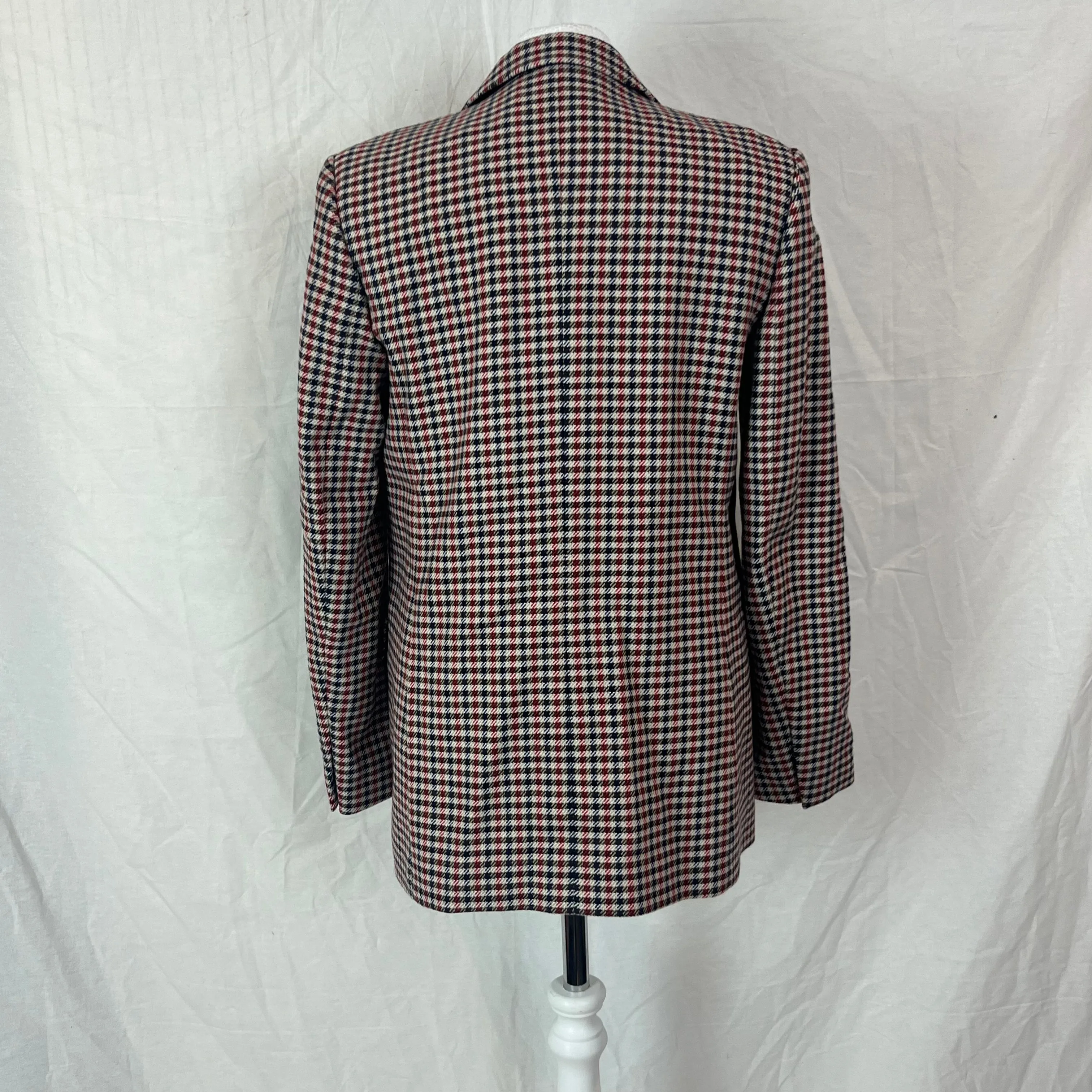 Sandro 469 Navy Red & Beige Check Wool & Cotton Jacket S