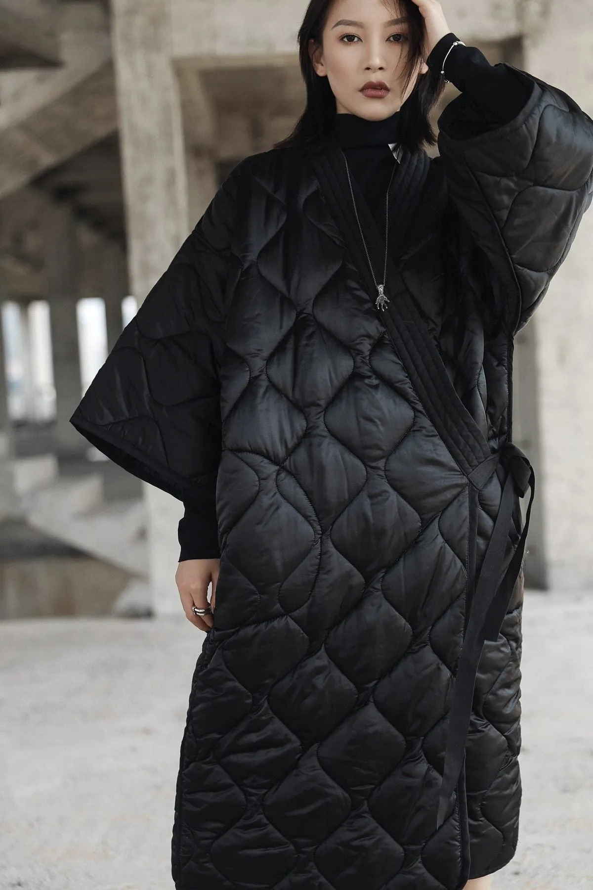 Satoko V-collar Quilted Coat