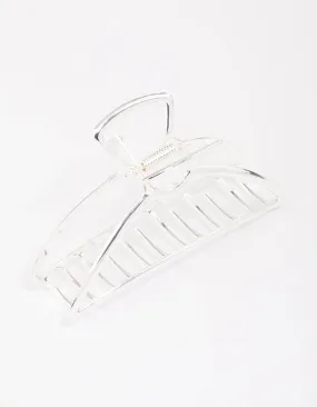 Silver Large Outline Hair Claw Clip