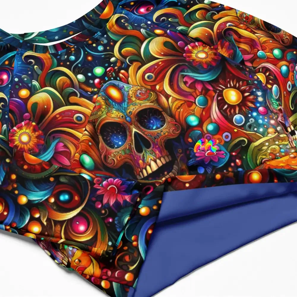 Skull Light Fantasia Rave Fitted Crop Top