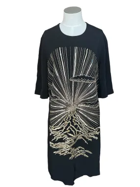 Stella McCartney Black Sequin Embellished Volcano Size 44 Shift Dress