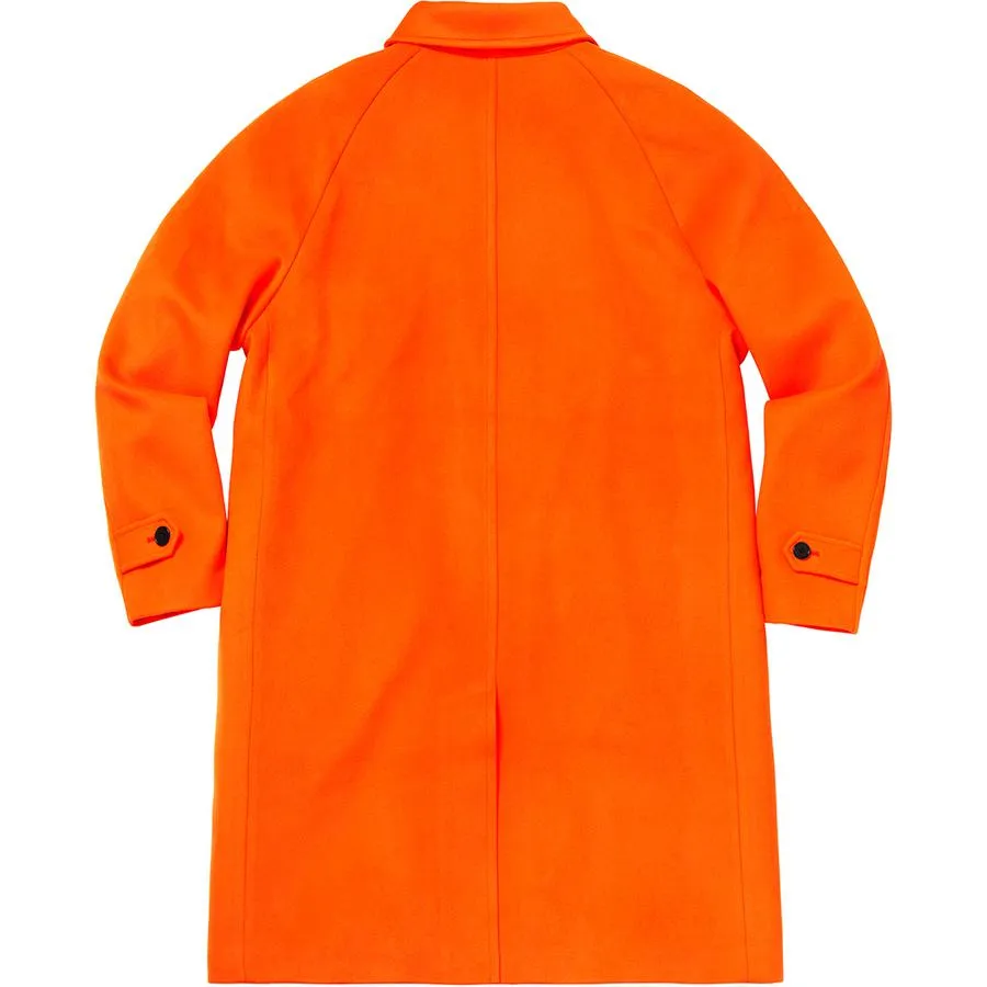 SUPREME WOOL TRENCH COAT-ORANGE