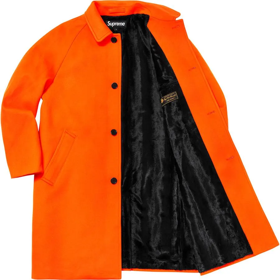 SUPREME WOOL TRENCH COAT-ORANGE