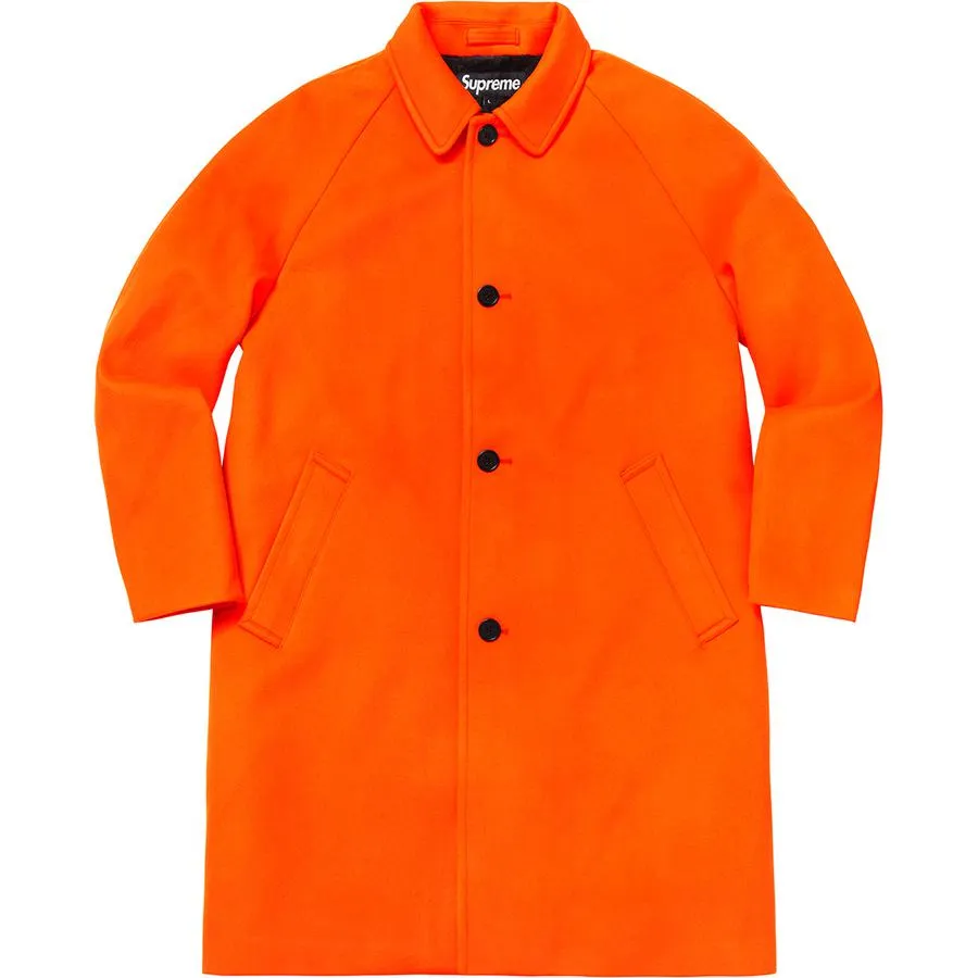 SUPREME WOOL TRENCH COAT-ORANGE