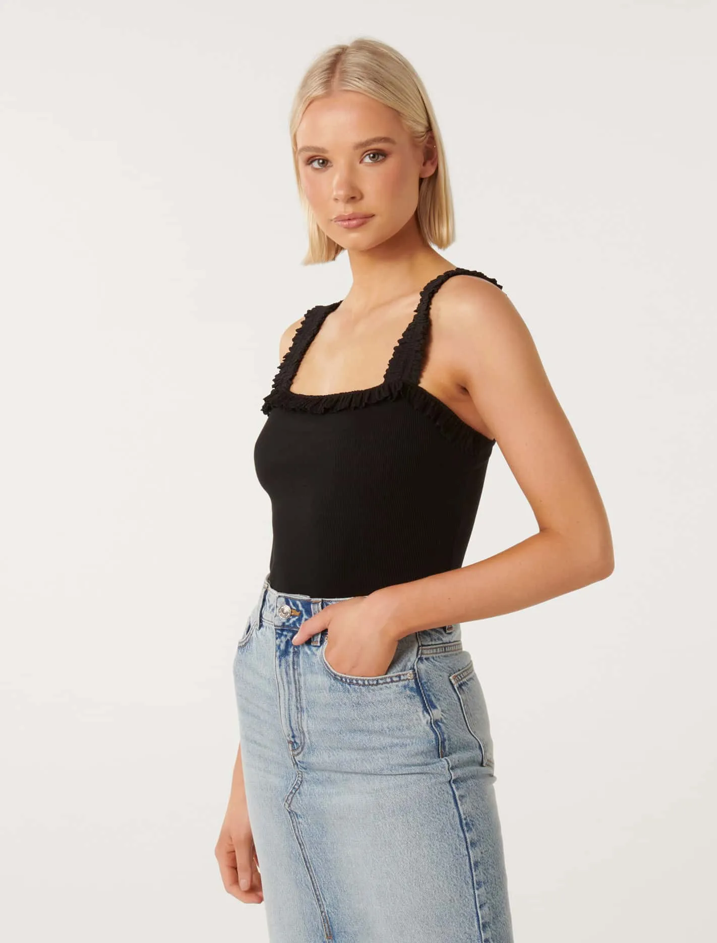 Suri Ruffle Strap Top