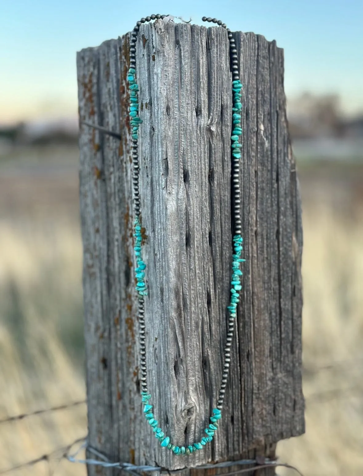 The Cheyenne Silver & Turquoise Necklace is