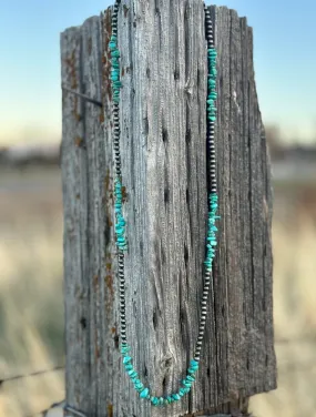 The Cheyenne Silver & Turquoise Necklace is