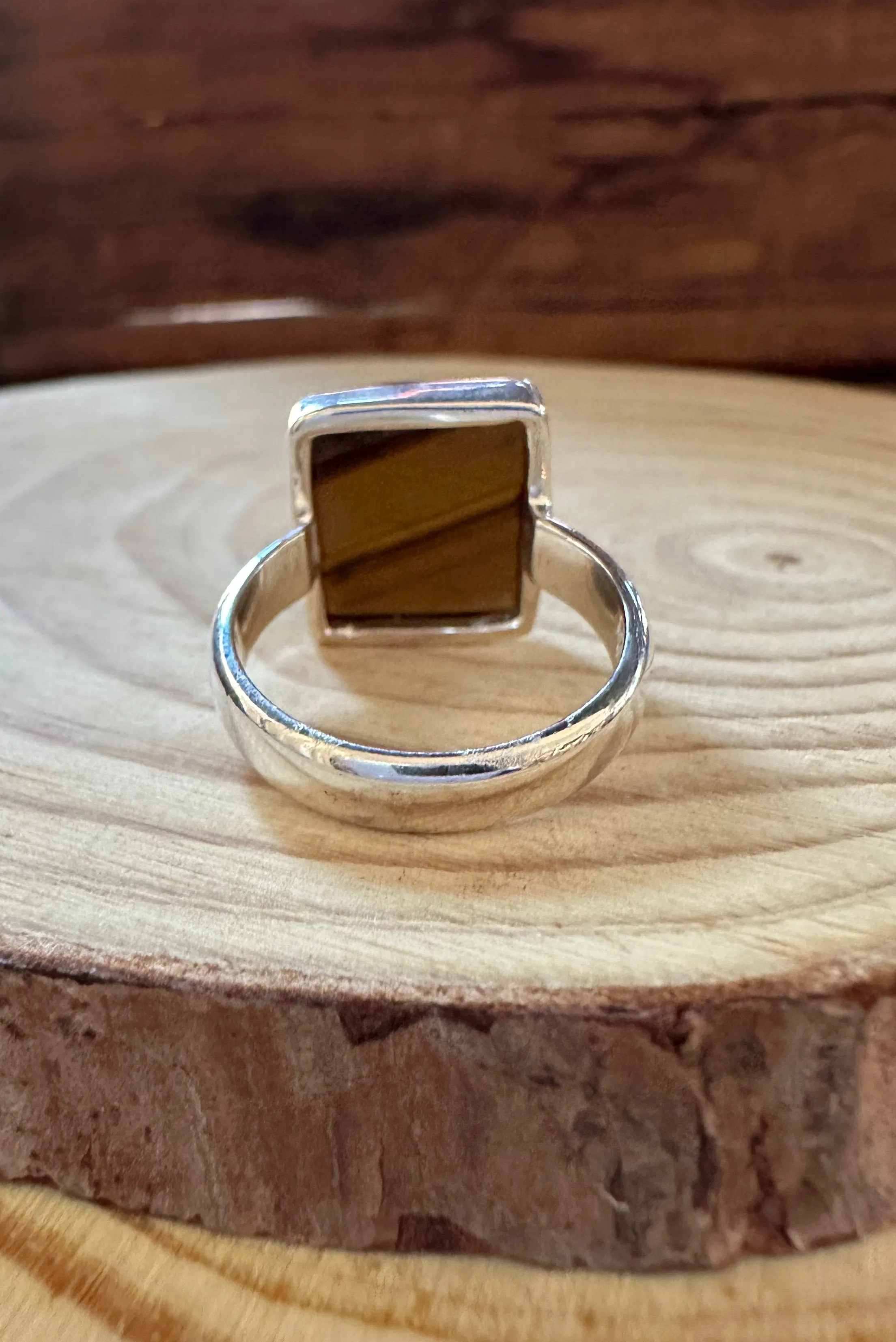 TIGER'S EYE and Silver Ring Size 7