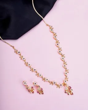 Traditional Peacock Gold Plated Necklace Set