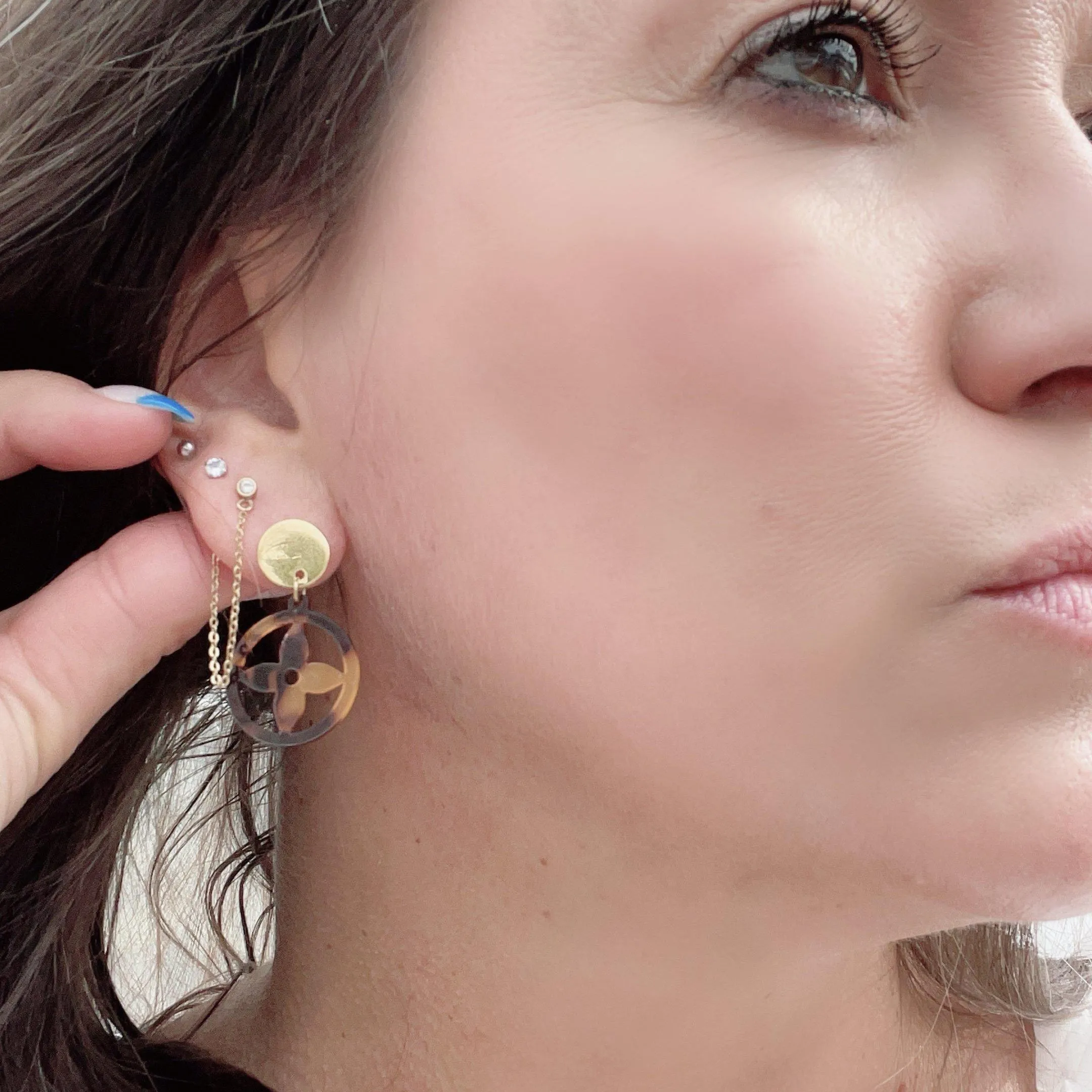 Trudy Tortoise Clover Earrings