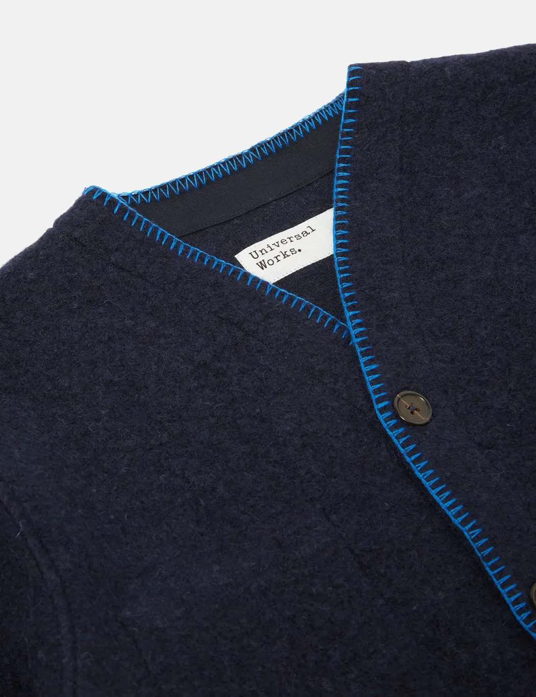 Universal Works Blanket Cardigan (Wool) - Navy Blue