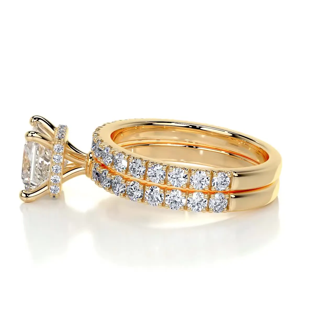 Valentina Lab Grown Diamond Bridal Set -18K Yellow Gold