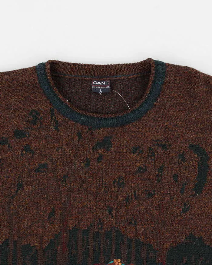 Vintage 90s Gant Wool Duck Embroidered Jumper - L