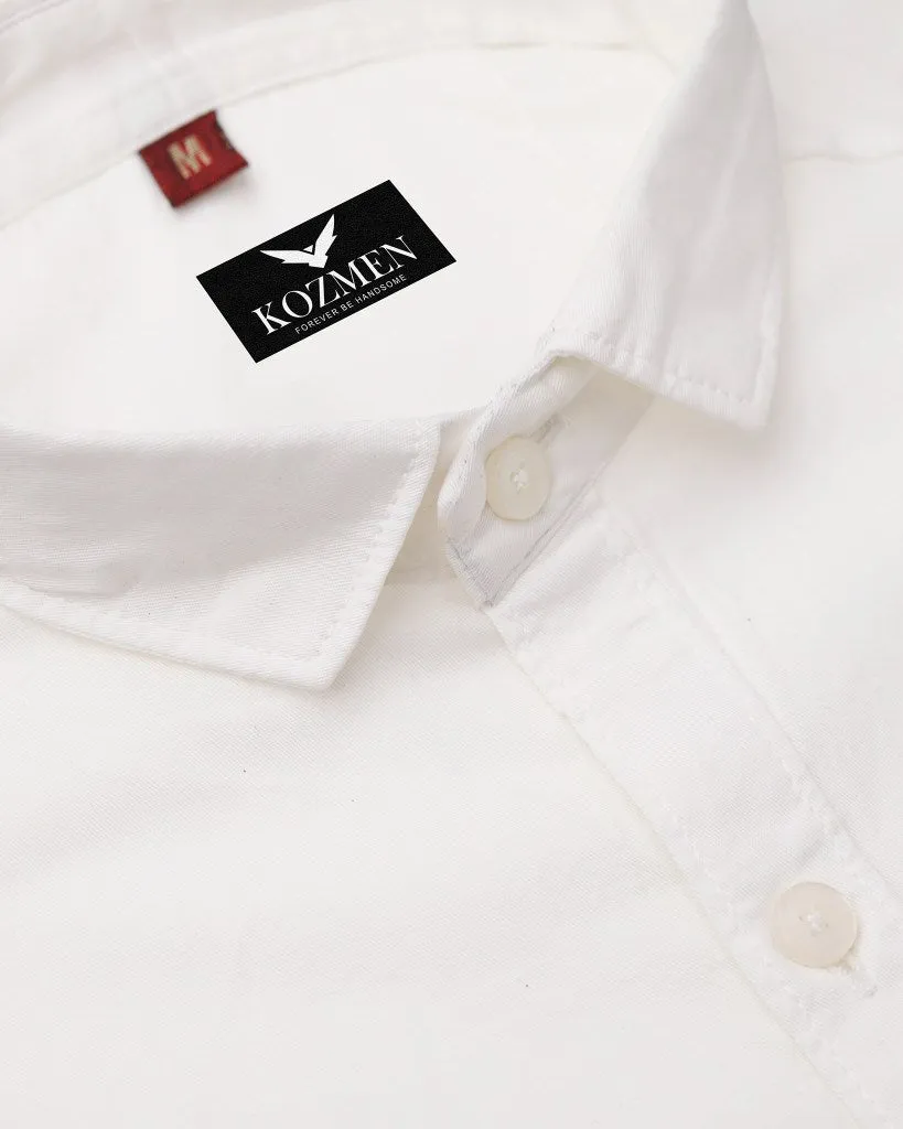 White Color Affordable Solid Cotton Shirt