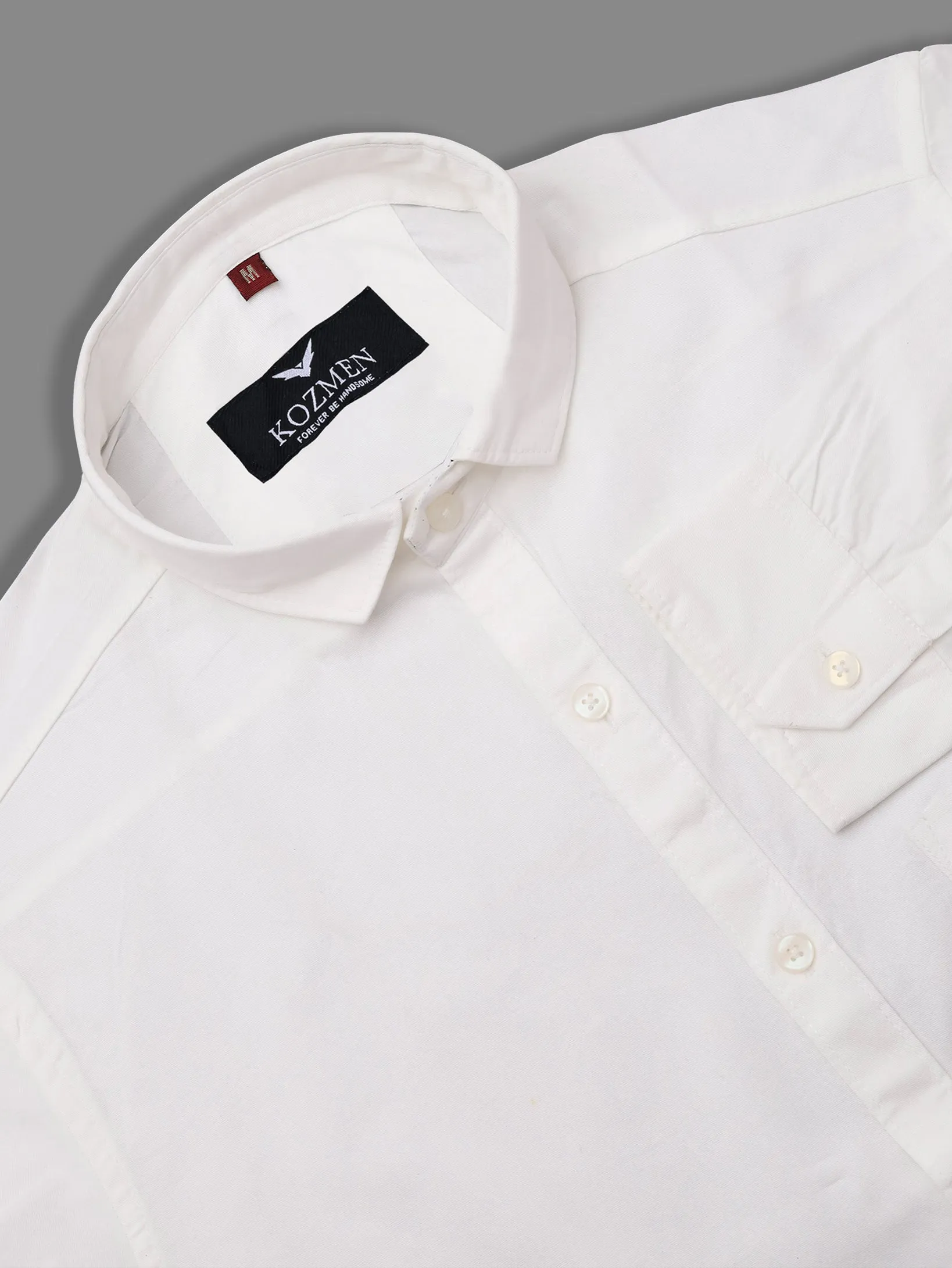 White Color Affordable Solid Cotton Shirt