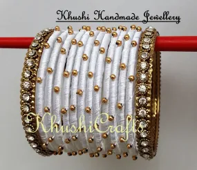 White Silk Bangles