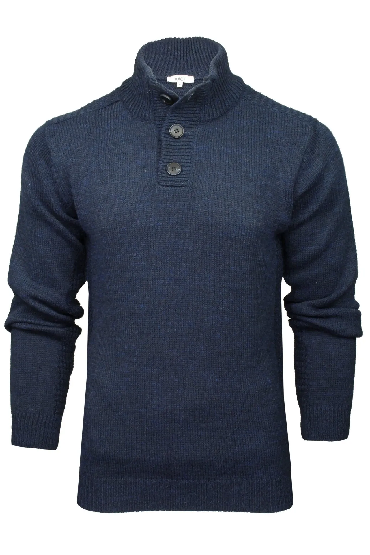 Xact Mens 3 Button Funnel Neck Jumper