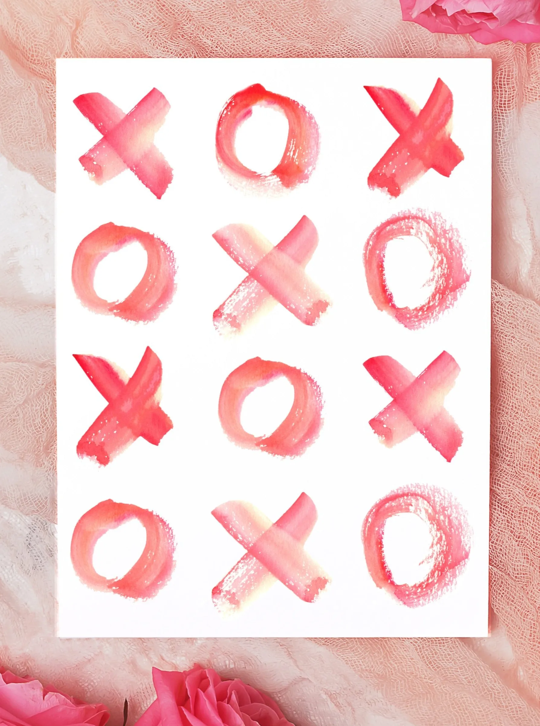 XOXO Hugs   Kisses Valentine's Card Set