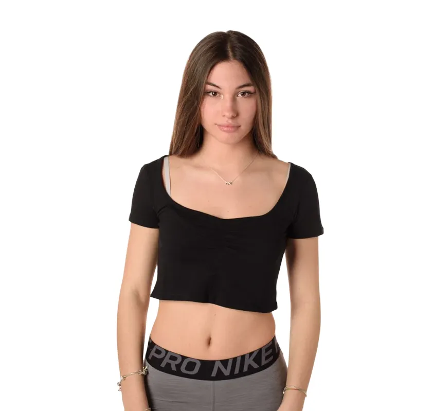 XT Studio women's low-cut short-sleeved t-shirt. Black colour