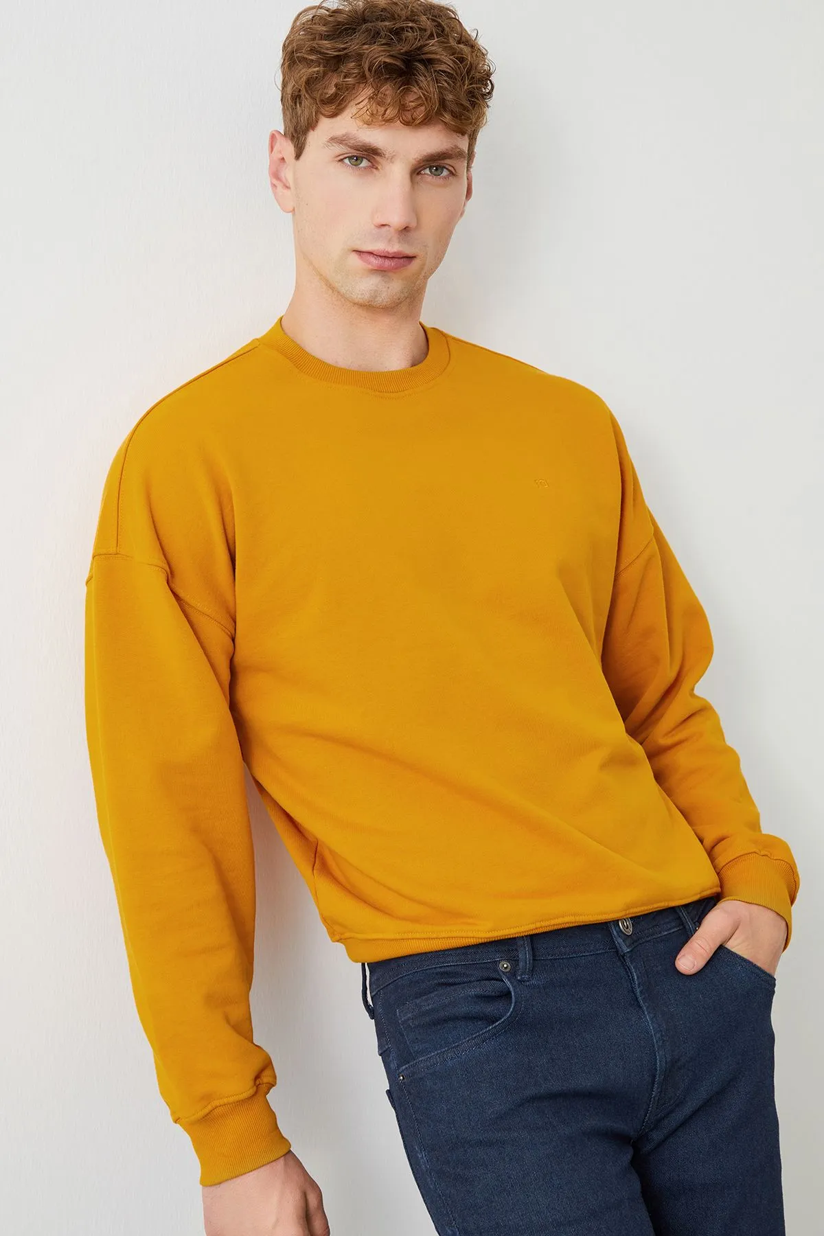 Ziggy Crop Oversize Orange Men's Sweatshirt